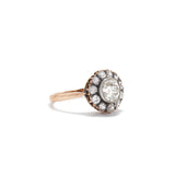 Rose Gold Old Mine Cut Diamond Cluster Ring