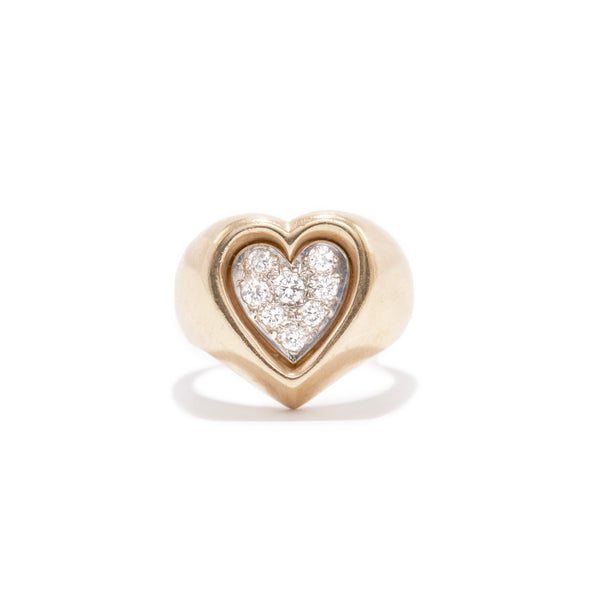 Pavé Diamond Heart Ring