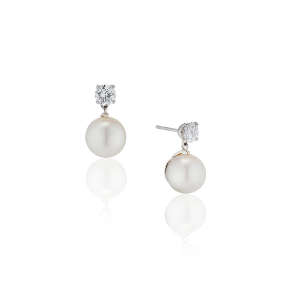 Diamond and Pearl Earrings