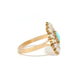 Turquoise and Split Pearl Ring