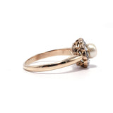 Elodie Pearl and Rose Cut Diamond Ring