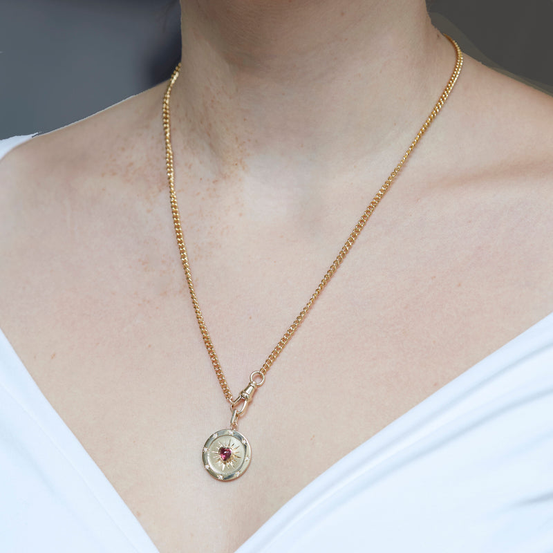 Pink Tourmaline Heart Starlight Pendant