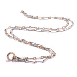 Platinum and Rose Gold Paperclip Chain