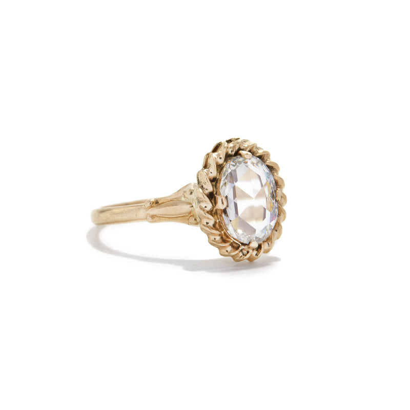 Vintage Twist Halo Rose Cut Diamond Ring