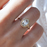 Vintage Twist Halo Rose Cut Diamond Ring