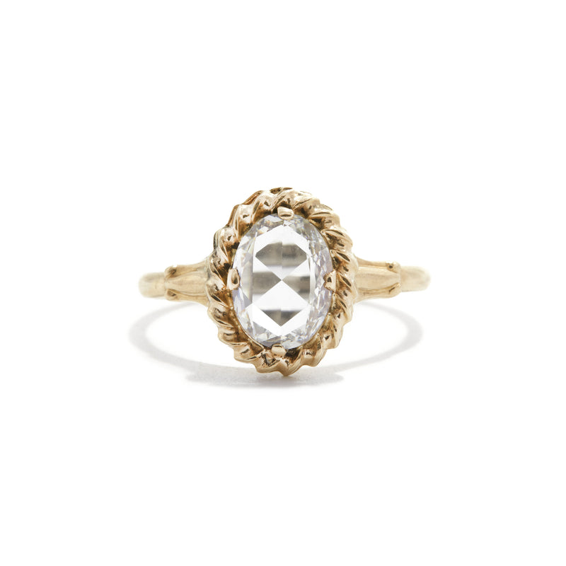 Vintage Twist Halo Rose Cut Diamond Ring