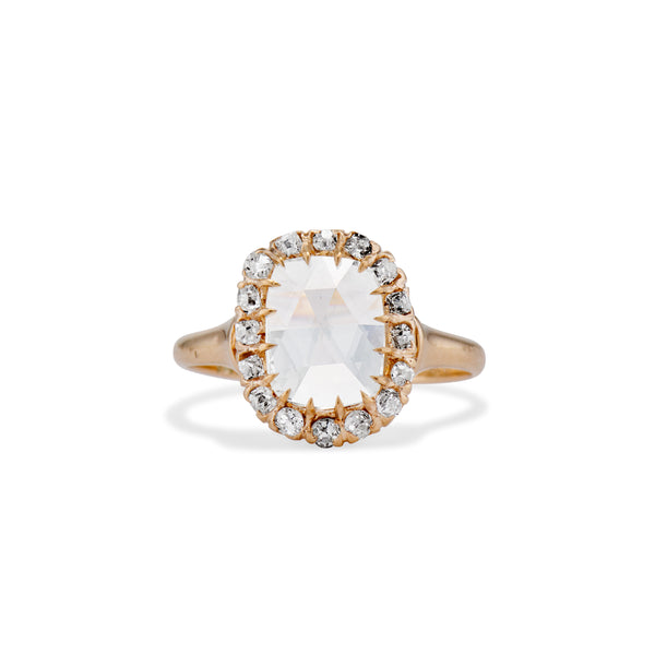Victorian Rose Cut Diamond Halo Ring