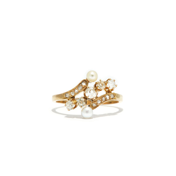 Diamond and Pearl Swirl Ring