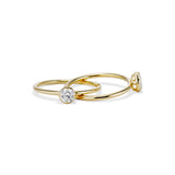 Round and Pear Cut Diamond Rolling Ring