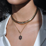 Ruby and Diamond Star Gas Pipe Necklace