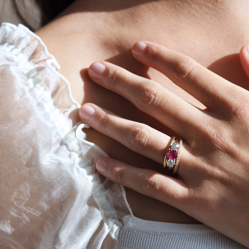 Francine Burmese Ruby and Diamond Ring