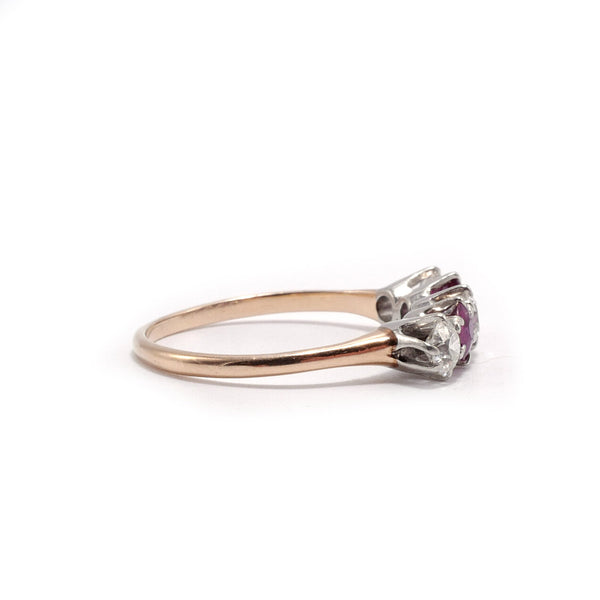 Vintage Ruby and Diamond Band