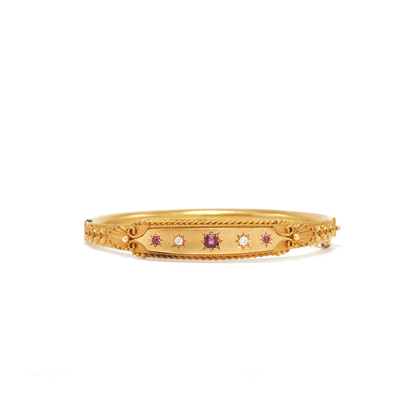 9ct gold ruby hot sale and diamond bracelet