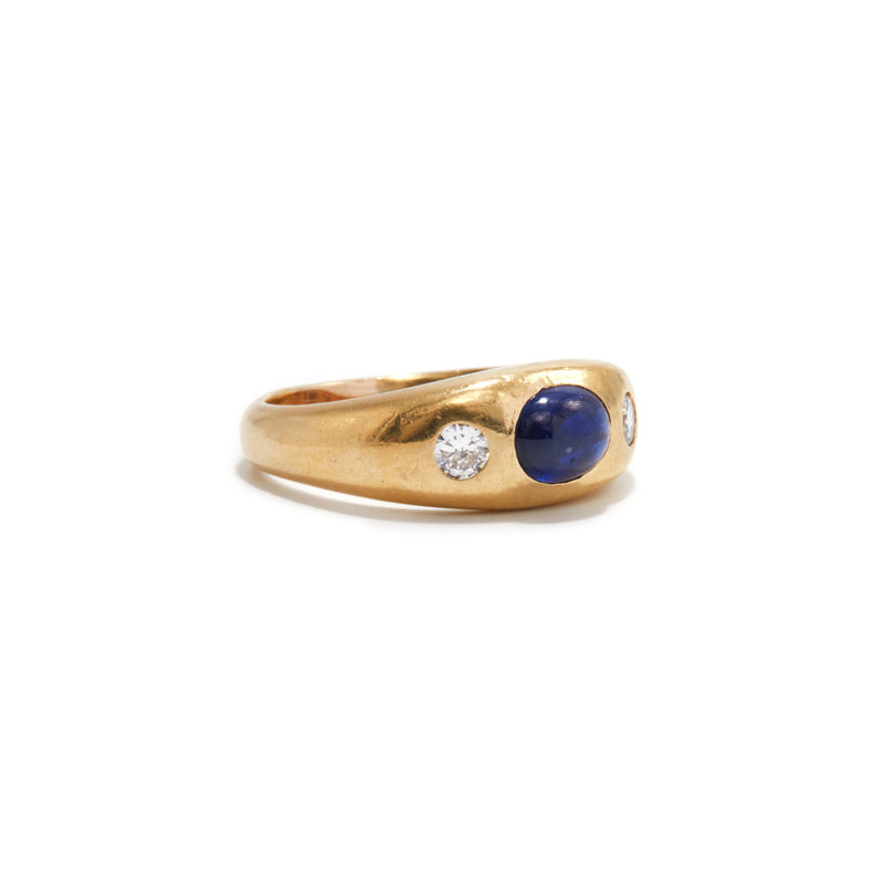 Sapphire and Diamond Gypsy Ring