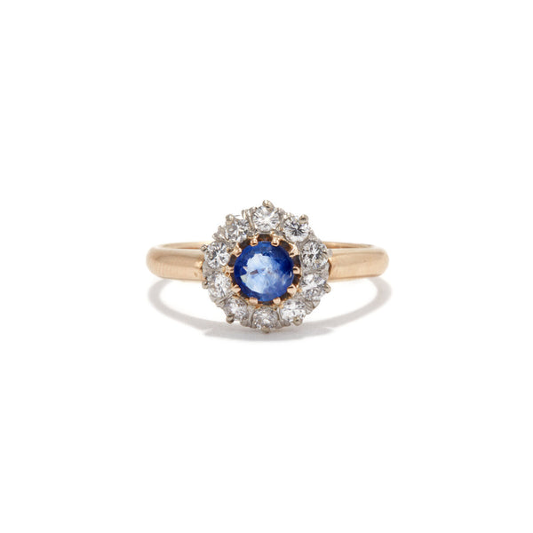 Petite Sapphire Halo Ring