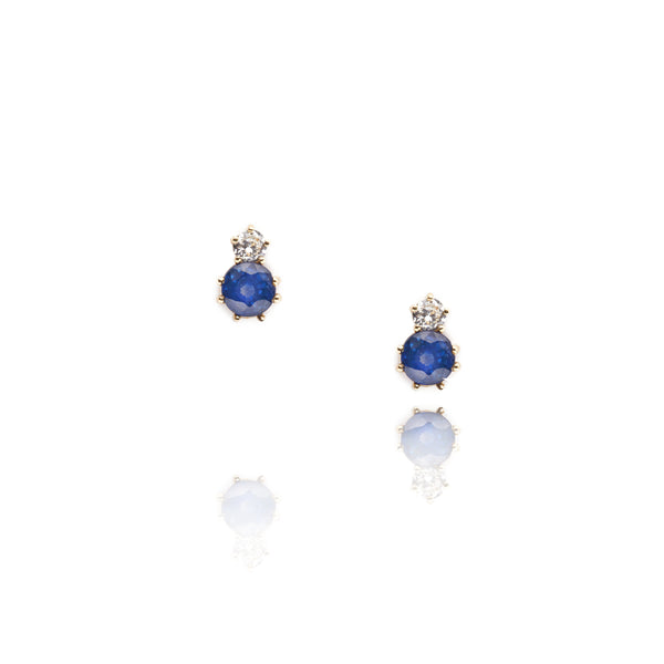 Sapphire and Diamond Stud Earrings