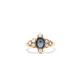 Sapphire and Petite Seed Pearl Ring