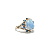 Moonstone and Sapphire Ring