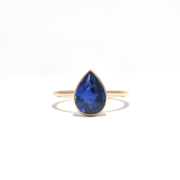 Sapphire Pear Cut Poiret Ring