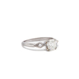 Asscher Cut Diamond with Kite Shaped Accents Ring
