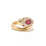 VICTORIAN RUBY AND DIAMOND SNAKE RING