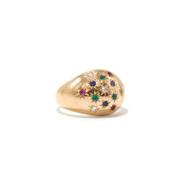 Retro Celestial Bombé Ring