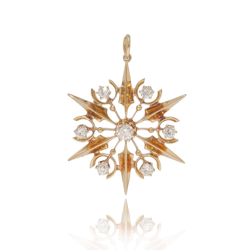 Small Victorian Diamond Star Pendant