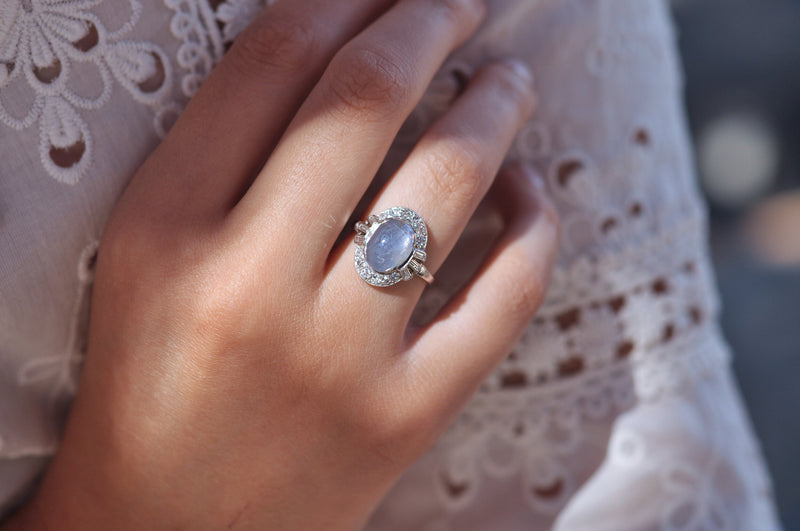 Art deco star sapphire on sale ring