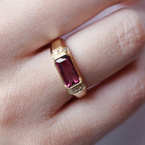 Pink Tourmaline and Diamond Ring