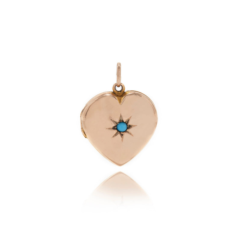 Turquoise Star Heart Locket