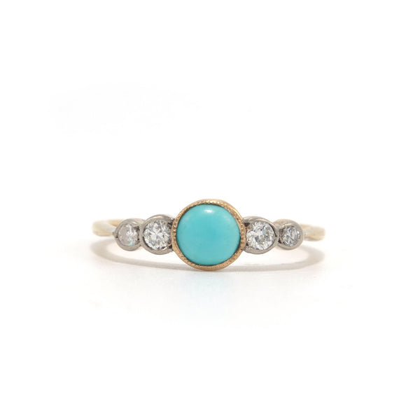 Antique Turquoise and Diamond Band