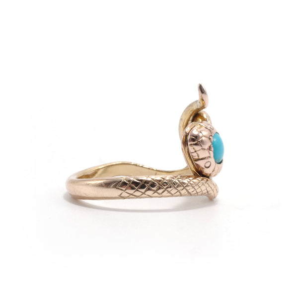 Victorian Turquoise Snake Ring