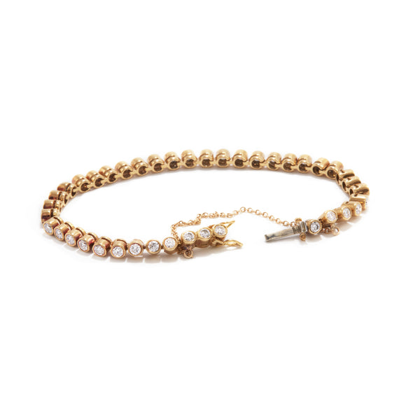 3.20 carat Yellow Gold Diamond Tennis Bracelet